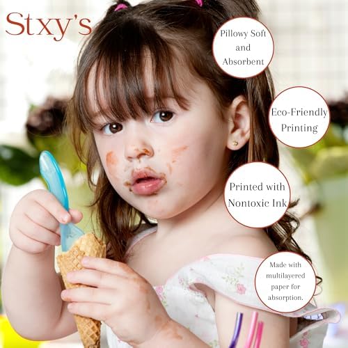 Stxys 100ct Sage Green Striped Napkins 1