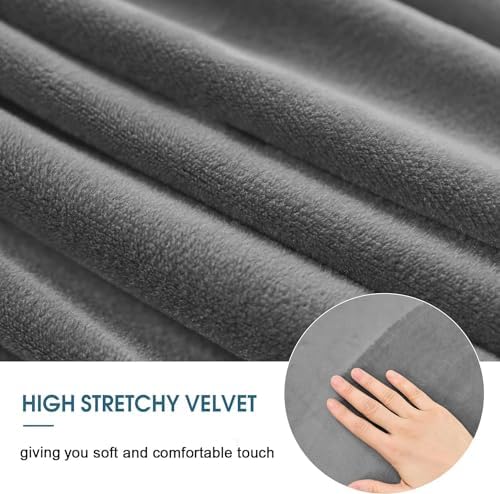 Velvet Round Ottoman Slipcover - Dark Gray X-Large