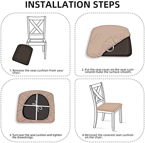 Teal Turquoise Stretchable Dining Chair Cover for 4 Seats