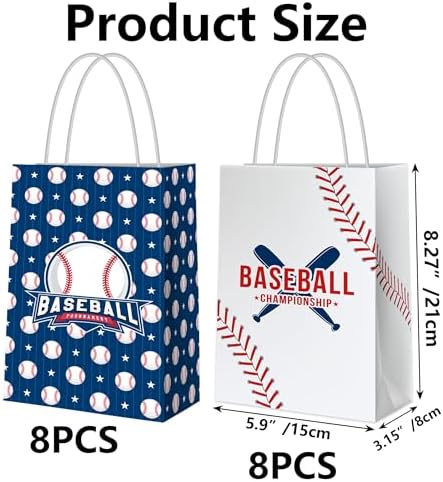 16 PCS Baseball Tote Bags with Handles