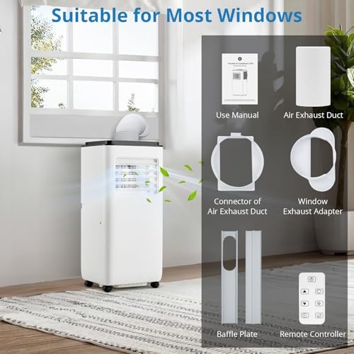 AutoSteelix 10000 BTU Portable AC Unit 350 Sq Ft Cool Fan Dehumidifier