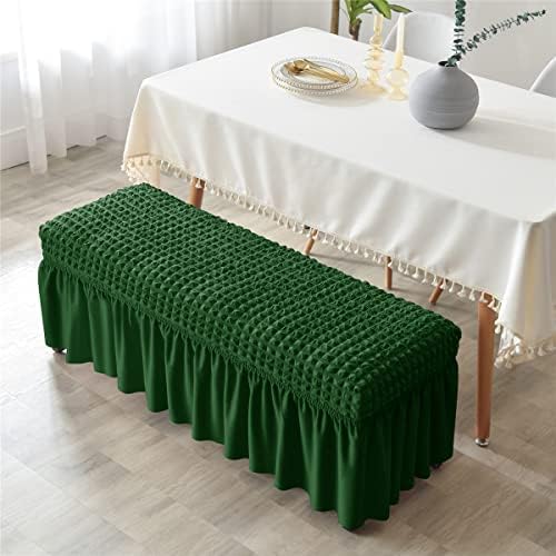 Soft Stretch Dining Bench Slipcover with Skirt Protector