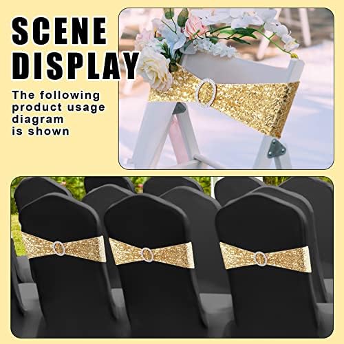 Chumia 100 Pcs Chair Covers and Sashes for Wedding Events