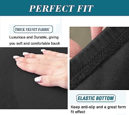 HFCNMY Square Ottoman Cover Black Medium