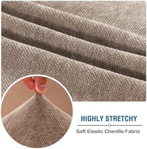 HVERSAILTEX Stretch Chenille Sofa Slipcovers 2 Seater Taupe