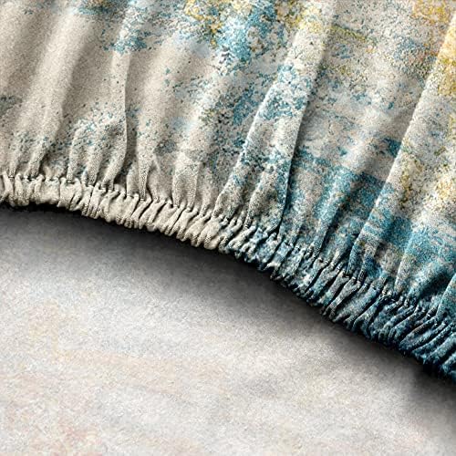 Rust Teal Chair Cover Boho Art Dining Set of 4