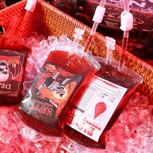 Cabilock 20 Pack Halloween Blood Drink Pouches