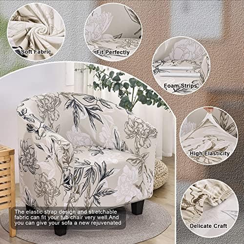 SearchI Flower Pattern Armchair Slipcover