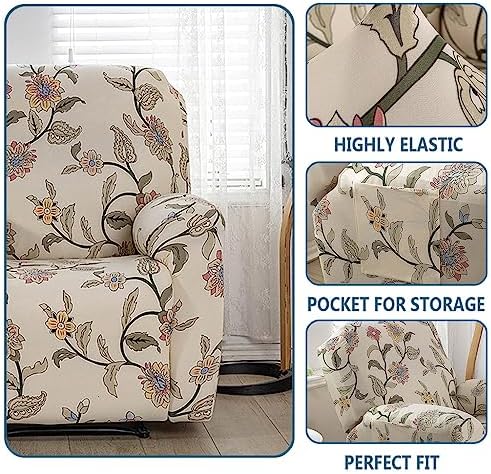 XMAYODS Recliner Slipcover with Storage Pockets 4-Piece Set