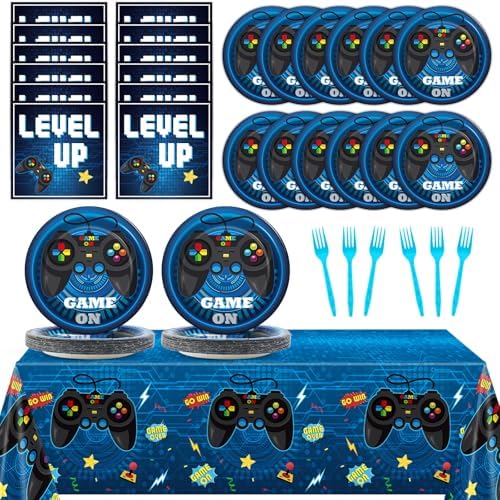 GISGFIM Video Game Party Supplies Set for 20 Guests