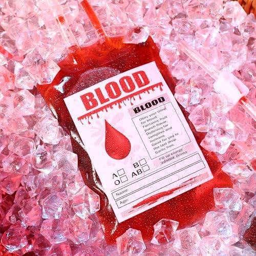 Cabilock 20 Pack Halloween Blood Drink Pouches