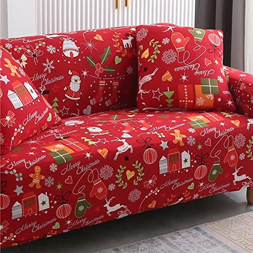 Mybedsoul Christmas Sofa Cover Santa Claus Red Elastic 3 Seater
