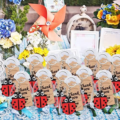 24 Pack Ladybug Keyring Party Favor for Kids