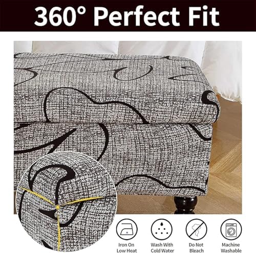 Yvessvi Stretch Velvet Storage Ottoman Cover