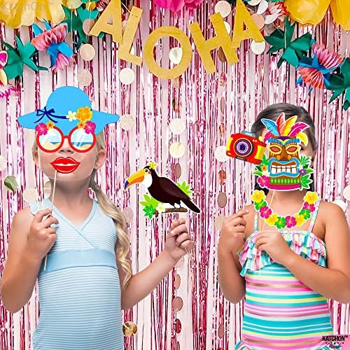 KatchOn Tropical Hawaiian Photo Booth Props Pack of 50 1