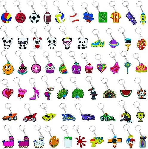 60PCS Cartoon Kids Keychains Bulk Party Favors 1