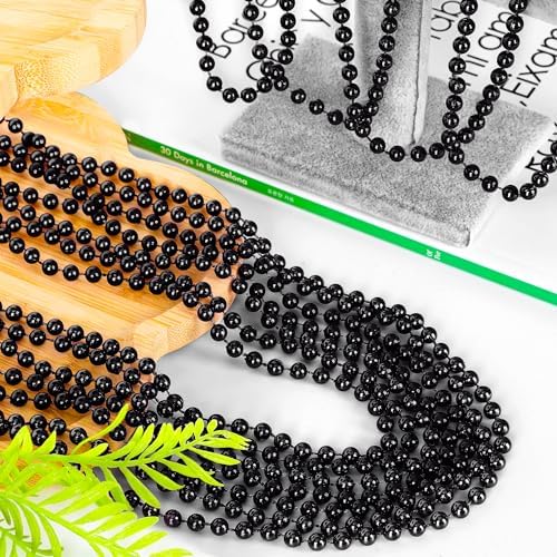 EOBOH 120PCS Black Bead Necklace Party Favors