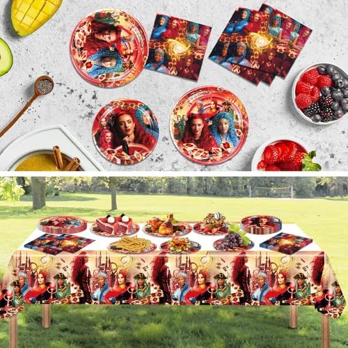 Red Queen Birthday Plates Napkins Tablecover Party Set