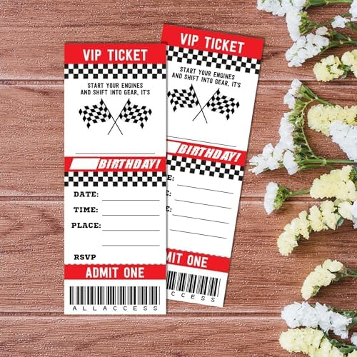 Start Your Engines Birthday Invitation Set with Envelopes