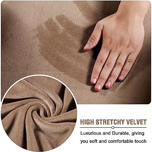 Velvet Ottoman Covers 2 Piece Set 40x40cm Square Footstool Slipcover