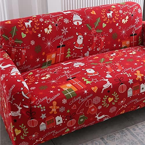 Mybedsoul Christmas Sofa Cover Santa Claus Red Elastic 3 Seater