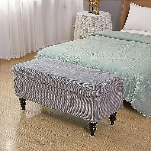 OWOW Rectangle Stretch Storage Ottoman Bench Slipcover 1